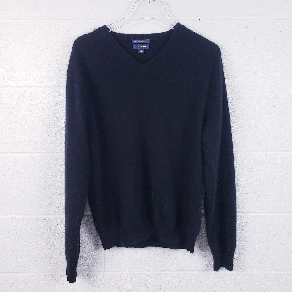 Club Room Black 100% Cashmere V-Neck Pullover Sweater Women's Size Large‎